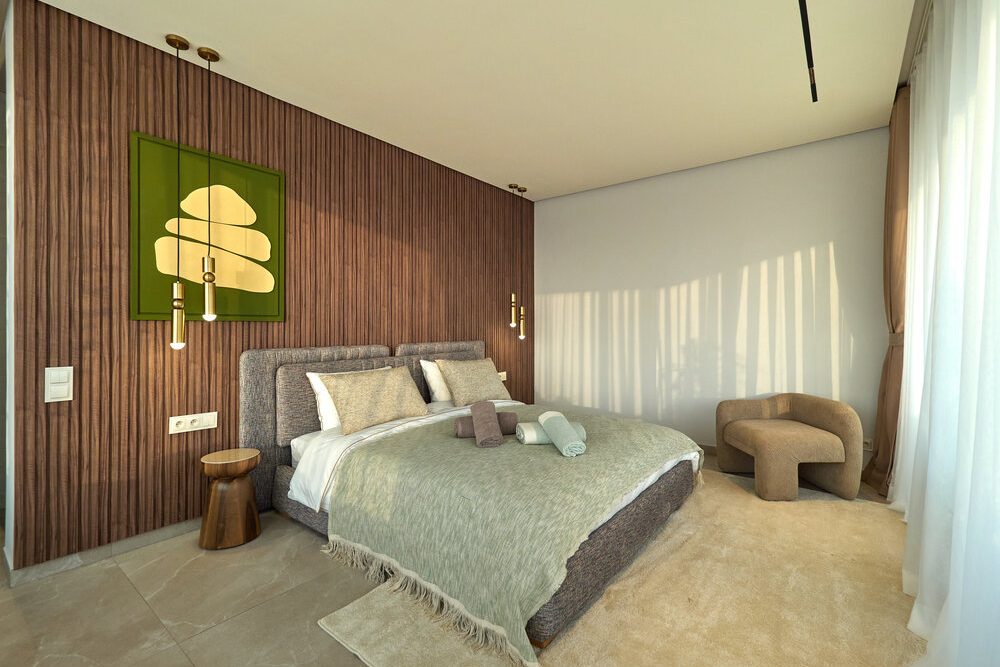 Suite avec lit double et œuvre murale