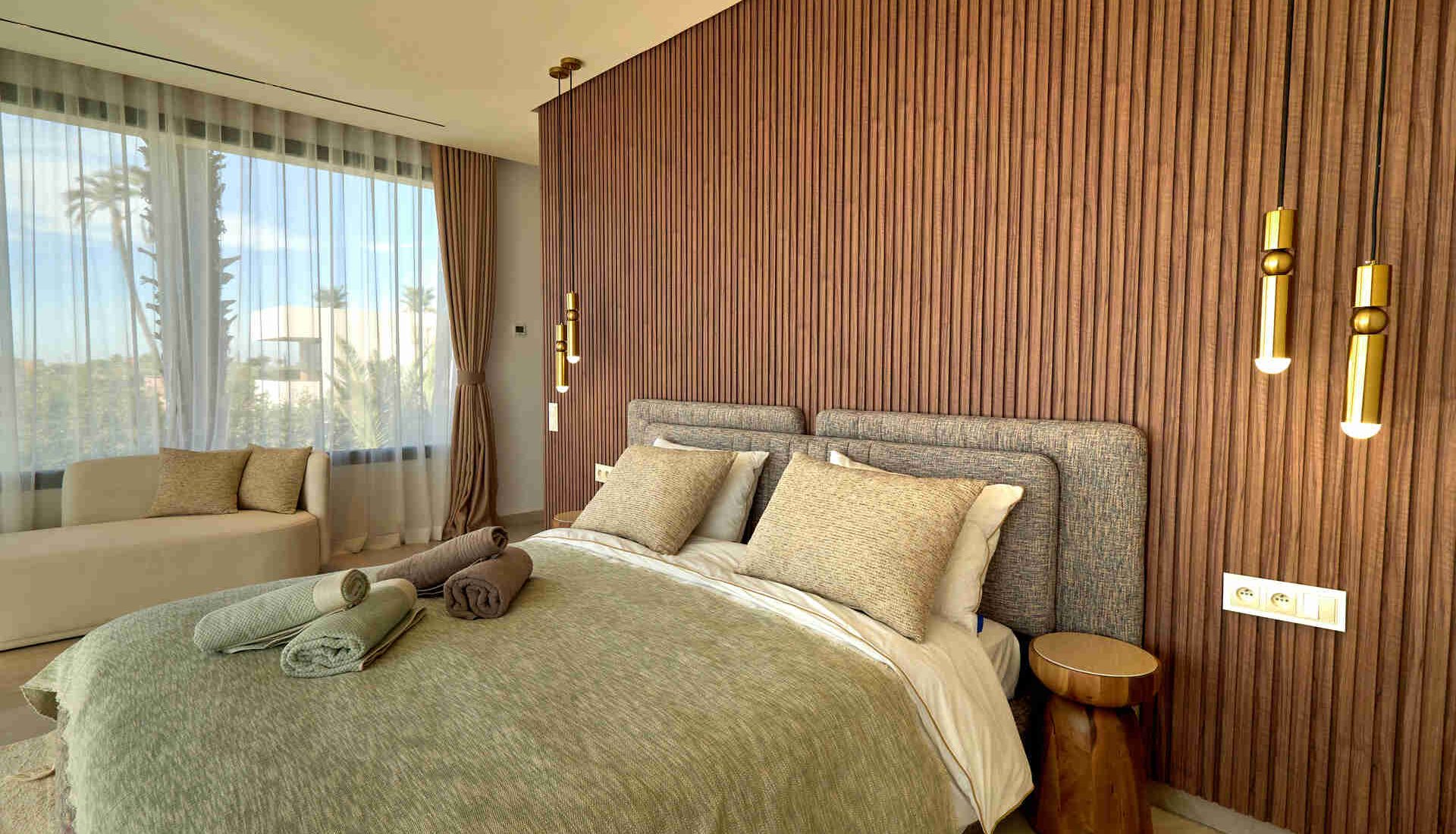 Suite de la Villa Moorea aux tons vert sauge